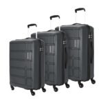 Kamiliant by American Tourister Harrier 3 Pc Set 56 cms, 68 cms & 78 cms- Small, Medium & Large Polypropylene (PP) Hard Sided 4 Wheels Spinner Luggage/Suitcase/Trolley Bag (Iron Grey)