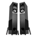 Zebronics Hammer Dual Tower Speaker with Powerful 160W RMS Output, Deep Bass, 10″ Subwoofers, 2X Wireless mic, Karaoke, Bluetooth 5.0, LED Display, Remote Control, FM Radio & Glossy Finish (Black)