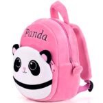 DZert Panda Kids School Bag Soft Plush Backpacks Cartoon Boys Girls Baby (2-5 Years) Pink