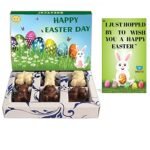BOGATCHI Chocolate Bunnies , Easter Chocolate Bunnies, Dark and White Chocolate Bunnies for Easter Celebrations, 6 Pieces + Free – Happy Easter Greeting Card