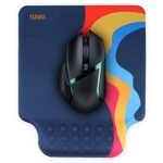 Tizum Gel Mouse Pad|Memory Foam Cushion Mousepad with Gel Wrist Rest Support & Pain Relief, Ergonomic Design|Non-Slip Rubber Base|Suitable for Gaming, Computer, Laptop, Home & Office (Blue)