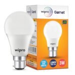 wipro Garnet 3W LED Bulb for Home & Office |Cool Day White (6500K) | B22 Base|220 degree Light coverage |4Kv Surge Protection |400V High Voltage Protection |Energy Efficient | Pack of 1
