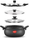 Pigeon All in One Super Cooker Hard Anodised 5 Litre Induction Bottom Non-Stick Coated Cookware Set(Hard Anodised, 1 – Piece)