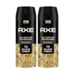 Axe Gold Temptation Long Lasting Deodorant Bodyspray For Men 150 ml, Pack of 2