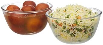 Amazon Brand – Solimo Borosilicate Round Glass/Mixing Bowl (Set of 2, 800 ml) | Transparent