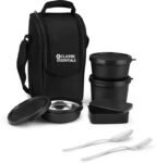 Classic Essentials Meal master Microwave Safe Insulated Bag & Cutlery, 1 Pickle Box, 4 Containers Lunch Box(1250 ml, Thermoware)