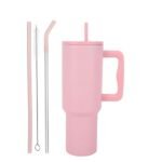 CYNVEXA Tumbler with lid and Straw 1200ML Cup Stainless Steel Vacuum Insulated Tumbler for Water, Iced Tea or Coffee 1.2L Office Gym Travelling (40 – Oz – Pink)