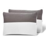 Wakefit Height Adjustable Hollow Fiber Sleeping Pillow with Zip |(White and Grey, Standard, Set of 2, Microfiber) 3 Months Warranty