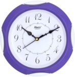 Matiz 118 Round Wall Clock Purple Color Plastic Case White Dial Analog for Living Room Home Decorations Office (Size: 20 x 20 CM)