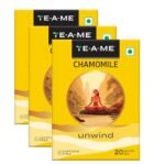 TE-A-ME Chamomile Tea Bags | Chamomile 20 Tea Bags (Pack of 3) | Unwind & Calming Tea