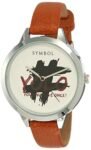 Amazon Brand – Symbol Women Synthetic Analog White Dial Watch-Az-Inl22-A, Band Color-Brown