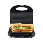 Patsung Sandwich Grill Maker – 800W Non-Stick Fixed Grill Plates, Black | Compact & Fast Heating with Indicator Lights | Easy to Clean & Store | Cool-Touch Handle
