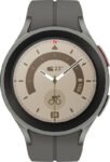 Samsung Watch 5 pro45mmSuper AMOLED displayLTE callingwith advanced GPS tracking(Gray Titanium Strap, Free Size)