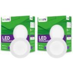EcoLink 7W Concealed JB Ceiling Light|Round Ceiling LED Downlighter for Home & Hall|Cut Out: 3 inch, Color: Warm White, Pack of 2