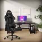 CELLBELL Multi-Functional Ergonomic Gaming Chair, Premium Leatherette Chair with Adjustable Neck & Lumbar Pillow, 3D Adjustable Armrests & Heavy Duty Metal Base (Black)