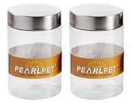 PEARLPET Plus Range Plastic Storage Jars & Containers For Kitchen |Stackable |Air Tight| Steel Cap Jar Food Grade | Bpa-Free |2 pieces of 1400 Ml