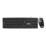 FRONTECH Wired Keyboard and Mouse Combo | Membrane Keys with Retractable Stands | USB Plug & Play | Ergonomic & Comfortable Design | 1 Year Warranty (KB-0012, Black)