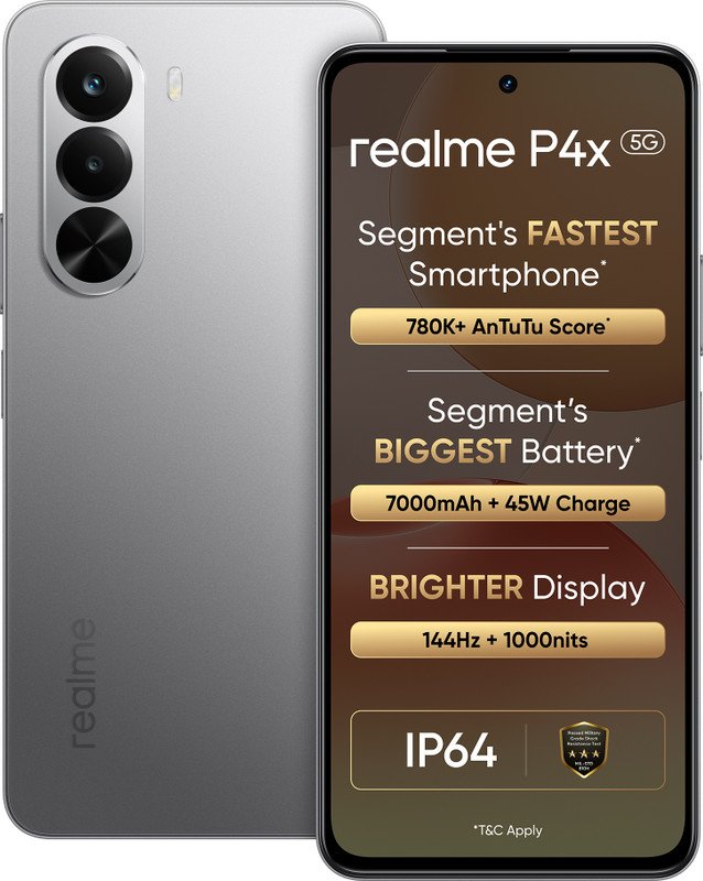 realme P4x 5G (Matte Silver, 128 GB)(6 GB RAM)