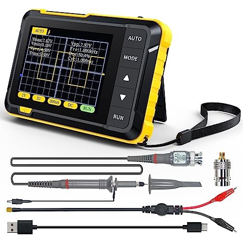 Bequest DSO152 Oscilloscope -2.8″ TFT Handheld Digital Oscilloscope Kit Portable Automotive Oscilloscope,2.5MS/s High Sampling Rate,Trigger Function Auto/Nomal/Single powerful power reserve.
