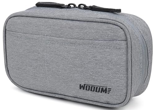 Wooum Large Capacity Zipper Polyester Pencil Pouch Case for School Office College, Big Capacity 4 Compartments Pencil Bag Holder Adults Teen Boys Girls, Travel Cosmetics Storage (Light Grey)