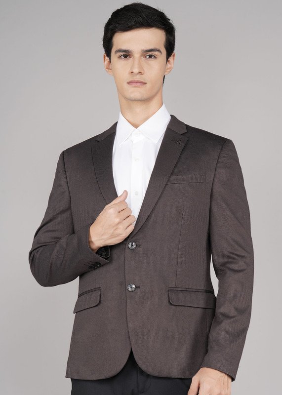 KILLER Printed Single Breasted Casual Men Blazer(Brown)