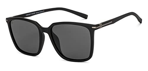 VINCENT CHASE EYEWEAR By Lenskart | Full Rim Square Branded Latest And Stylish Sunglasses | Polarization And 100% Uv Protected | Men & Women | Large | Vc S14459, Black