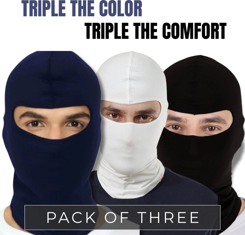 PEENAKIN Black, White, Blue Bike Face Mask for Men(Size: Free,  Balaclava)