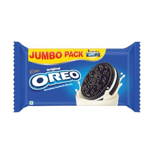Cadbury Oreo Vanilla Flavour Creme Sandwich Biscuit Jumbo Pack, 426.25 g/ 459.25 g (Weight May Vary)