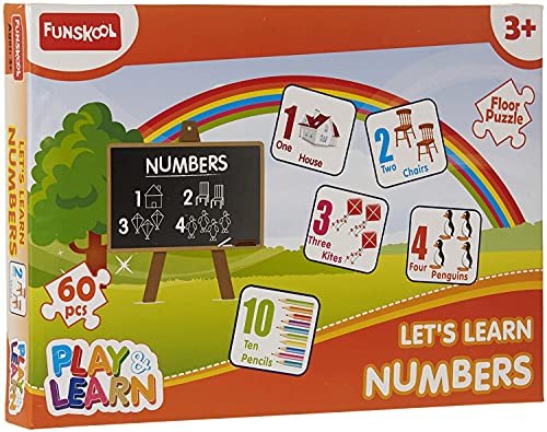 Funskool Play & Learn-Numbers,Educational,60 Pieces,Puzzle,For 3 Year Old Kids And Above,Toy,Multicolor