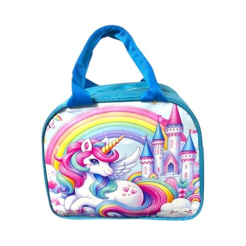 JIADA Insulated Lunch Bag for Kids for School Picnic Outdoor Unicorn Print