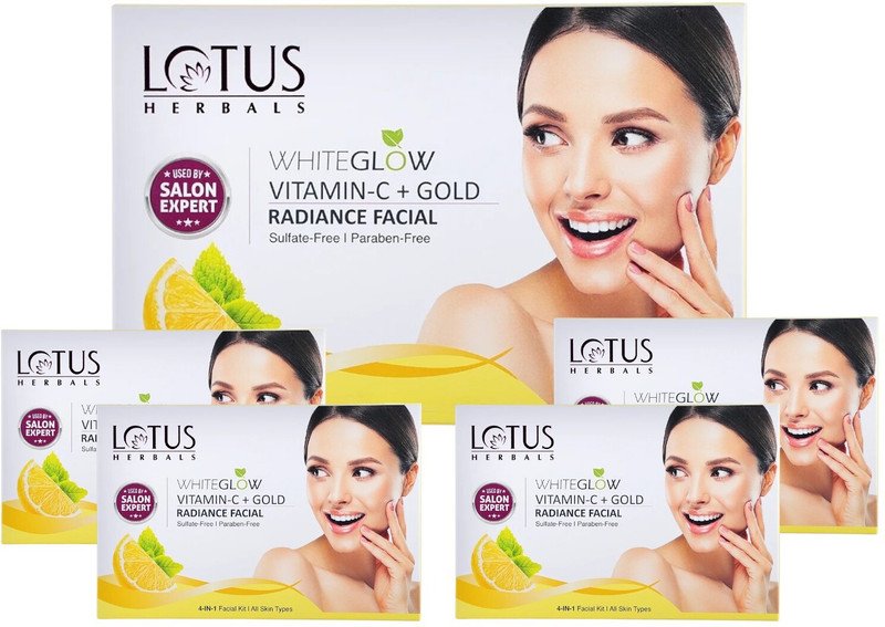 LOTUS HERBALS WhiteGlow Vitamin C + Gold Radiance Facial Kit(4 in 1) (57 g × 4)(228 g)