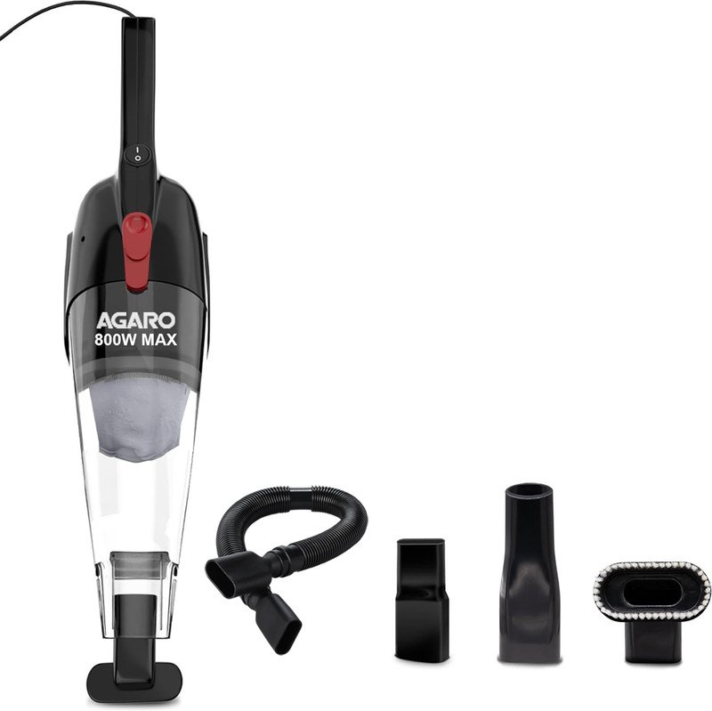 AGARO Regal Hand-held Vacuum Cleaner Dry Vacuuming, 6.5 kPa Suction Power, Lightweight(Black)