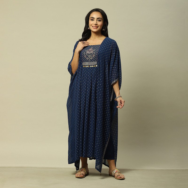 RANGRITI Printed Polyester Women Kaftan