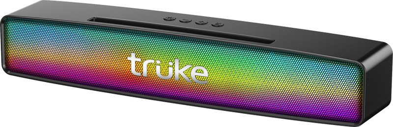 truke ThunderBar with 6hrs Playtime, Dual 52mm Driver, RGB LEDs,Portable 16 W Bluetooth Speaker(Black, Stereo Channel)