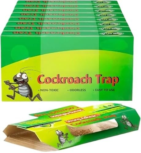 Roach Killer Traps – Indoor Pest Control for Roach Infestation, Sticky Cockroach Bait Traps, Roach Motel for Home, Child & Pet Safe – Effective for Roaches, Ants, Spiders, Bugs, Beetles (5-Pack)