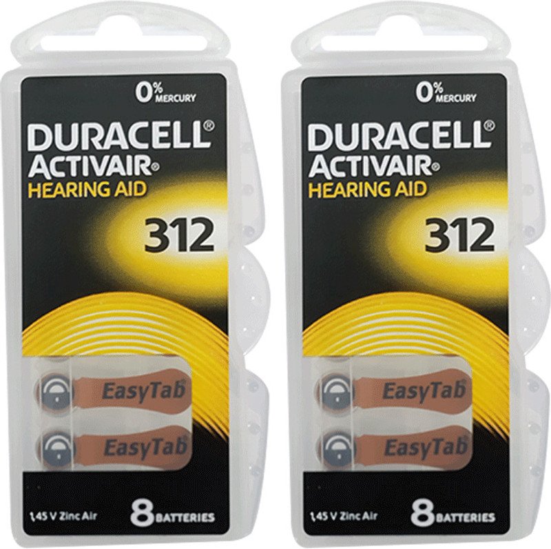 DURACELL Size 312 Hearing Aid   Battery(Pack of 16)