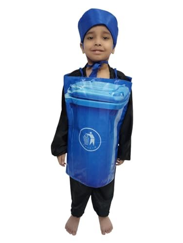 BookMyCostume Dustbin Garbage Box Swachh Bharat Kids Fancy Dress Costume 10-12 Years