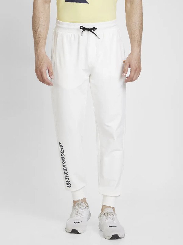 Spykar Printed Men White Track Pants
