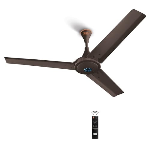 KUHL Prima A6 1200 mm 65% Power Saving BLDC Ceiling Fan with Remote |BEE 5 Star Rated & ISI Marked| 29 W| High Air Delivery with LED Indicators |2 Yrs Brand Warranty |Espresso Brown
