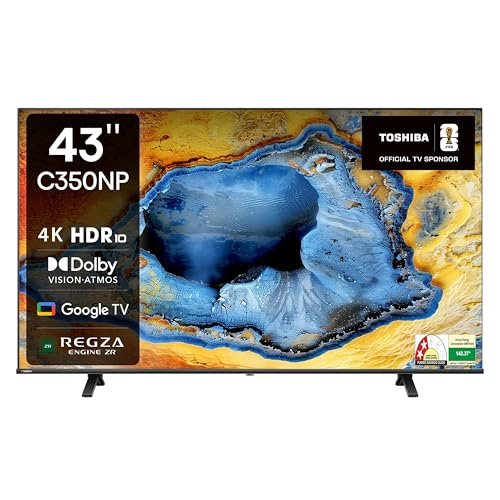 TOSHIBA 108 cm (43 inches) C350NP Series 4K Ultra HD Smart LED Google TV 43C350NP (Black)
