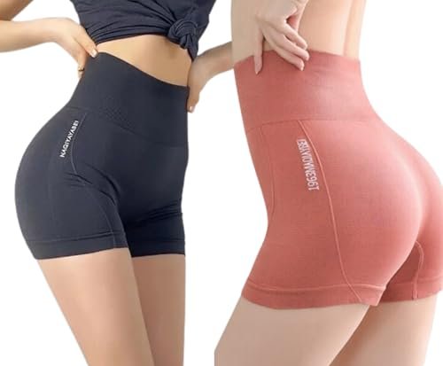 OLSIC High Black Pink Waist Abdomen Slim Short Pants Tummy Control Panties Women/Girls Body Shaper Underwear-2XL Pack of 2