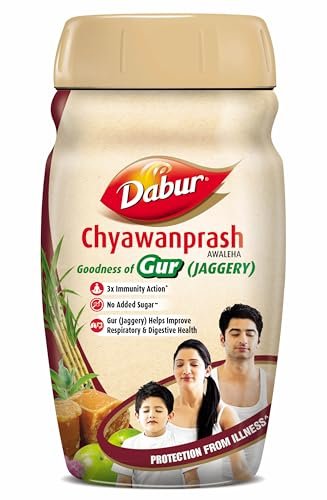 Dabur Chyawanprash Awaleha – 900g | With Goodness of Gur (Jaggery)| 3X Immunity Action | No added Sugar | Helps Improve Digestive & Respiratory Health | With Goodness of 40+ Ayurvedic Herbs