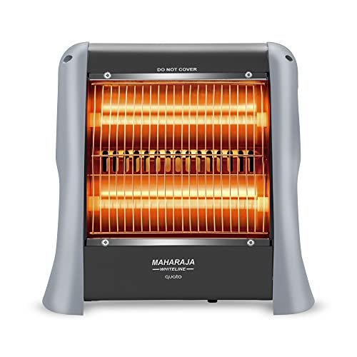 Maharaja Whiteline Quato 800 Watts Quartz Heater | 2 Heat Setting | Easy to Carry | Shock Proof Body (Grey)
