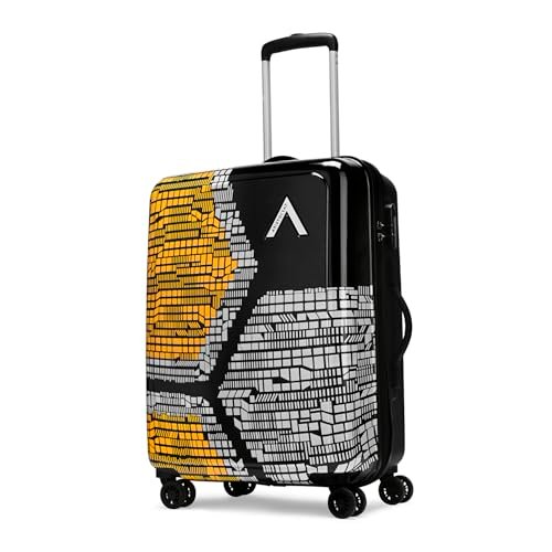 Aristocrat Bruce Check-in Trolley Bag 64cm | Medium | Hard Luggage | Smooth 8-Wheel Suitcase | Secure Combination Lock with Sturdy Zipper | Full Fabric Convipack | 5-Year Warranty (Orange)