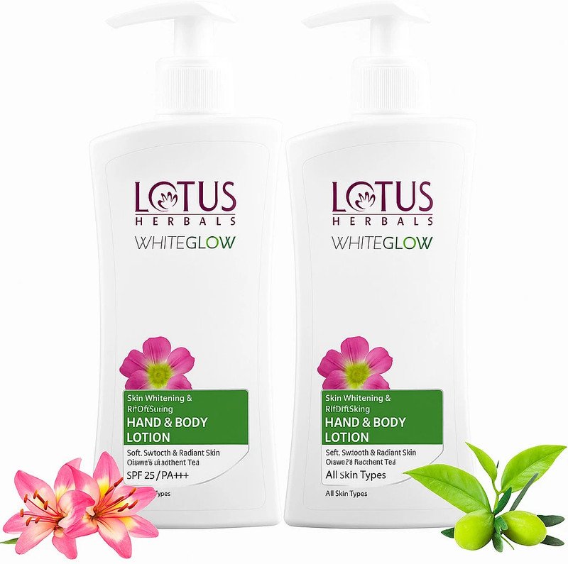 LOTUS HERBALS WhiteGlow Skin Whitening & Brightening Hand & Body Lotion SPF-25 I PA+++(800 ml)