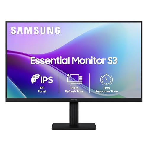 Samsung 24″ (60.5 cm) 120hz Flat Monitor|IPS Panel|FHD 1080p (1920 x 1080)|120 Hz|5 ms|Dual HDMI Ports (2EA)|Super Slim Borderless Design|Game Mode|Eye Saver Mode|Wall Mountable|LS24F320GAWXXL|Black