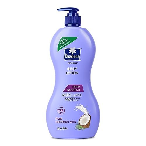 Parachute Advansed Deep Nourish Body Lotion for Women & Men, Dry Skin, 600ml | Pure Coconut Milk, 100% Natural, 72h Moisturisation