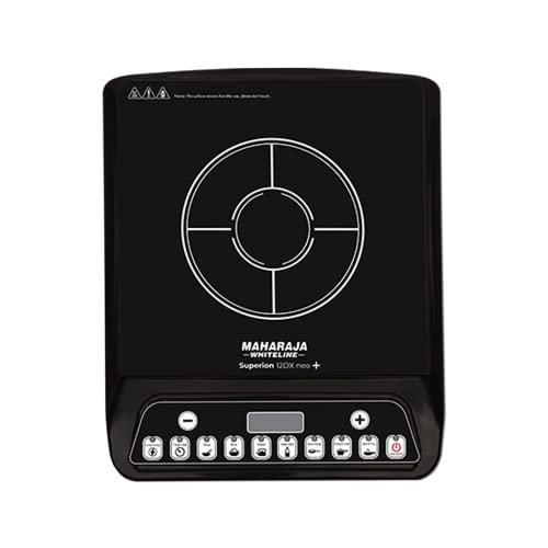 Maharaja Whiteline Superion 12DX Neo Plus Induction Stove with Pan Sensor Technology with 7 Preset Indian Menus – Black, 1200W