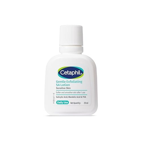 Cetaphil Gentle Exfoliating SA Lotion 29ml | Lightweight Daily Moisturizer with Salicylic Acid, Mandelic Acid & Gluconolactone | 48 Hr Hydration & Gentle Exfoliation | For Sensitive Skin