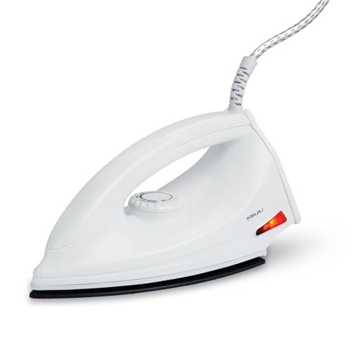 Bajaj DX-6 1000 Watts Dry Iron | Advance Soleplate And Anti-Bacterial German Coating Technology | Thermol Fuse Safety | Auto Shut-Off | Cool Touch Body | 2 Yr Warranty 【White】